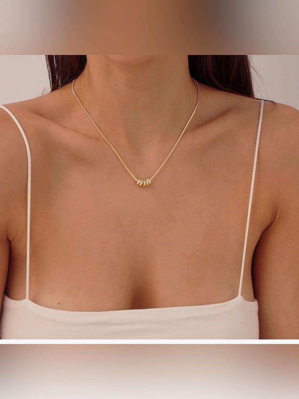 Gold Five-Ring Pendant Necklace - Women Jewelry